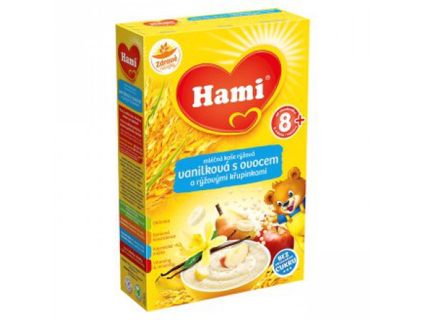 Hami молочная рисовая каша, ванильно-фруктовая с рисовыми хлопьями 225 г